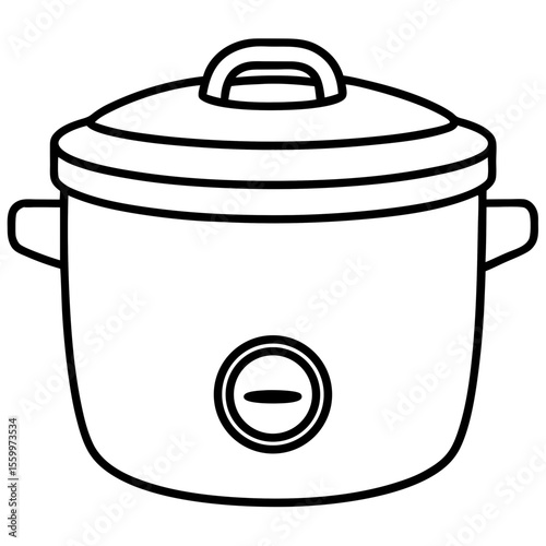 Modern Kitchen Appliance – Rice Cooker Flat Art Vector