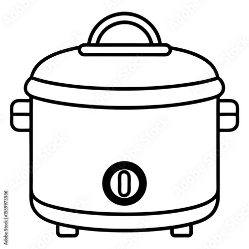 Modern Kitchen Appliance – Rice Cooker Flat Art Vector