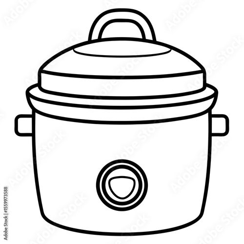 Modern Kitchen Appliance – Rice Cooker Flat Art Vector