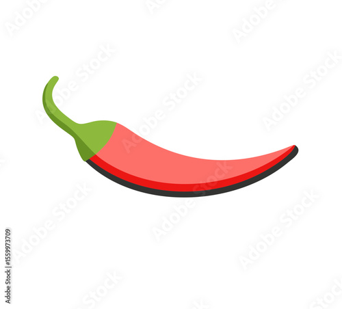 Chili pepper in flat style icon. Vector illustration