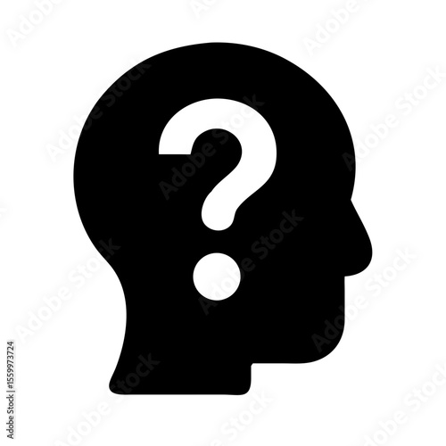 Question mark on the head. Vector illustration