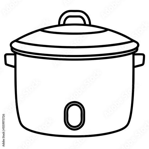 Modern Kitchen Appliance – Rice Cooker Flat Art Vector