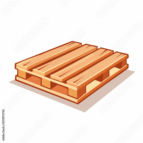 Wooden Pallet Icon: A simplified, yet detailed, illustration of a standard wooden pallet. Clean lines and a warm palette create a visual that's perfect for any project related to shipping, logistics.