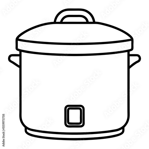 Modern Kitchen Appliance – Rice Cooker Flat Art Vector