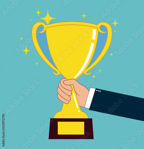 hand holding gold cup