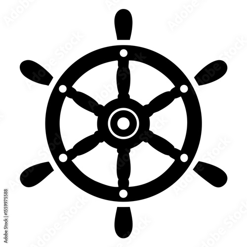 Ship steering wheel set. Boat steering wheels. Vector