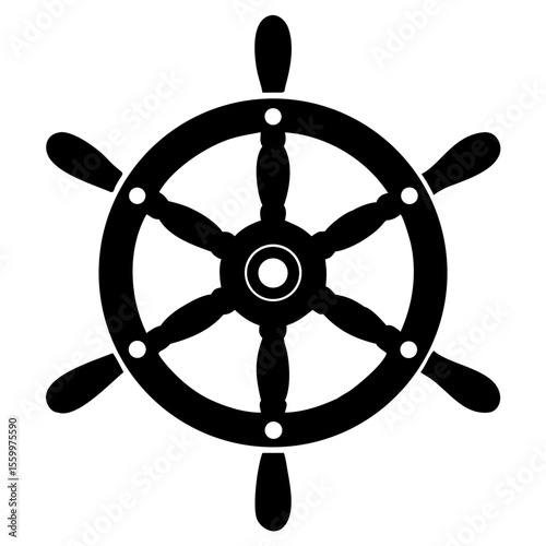 Ship steering wheel set. Boat steering wheels. Vector