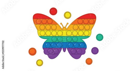 Rainbow Butterfly Fidget Toy Popping Bubbles Perfect Sensory Item for Focus and Relaxation
