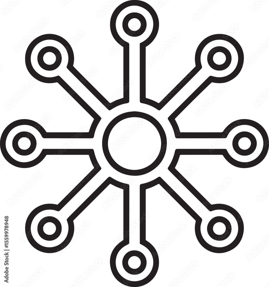 Minimal Network Hub Diagram Abstract Technology Connection Icon Vector, Network Hub Icon, Minimal, Connection Symbol, Abstract Data Diagram, Simple Tech Network Minimal Network Hub Diagram Abstract Technology Connection Icon Vector, Network Hub Icon, Minimal, Connection Symbol, Abstract Data Diagram, Simple Tech Network
