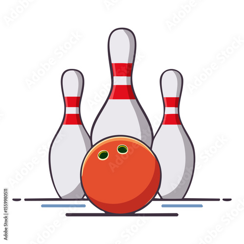 bowling ball and pins