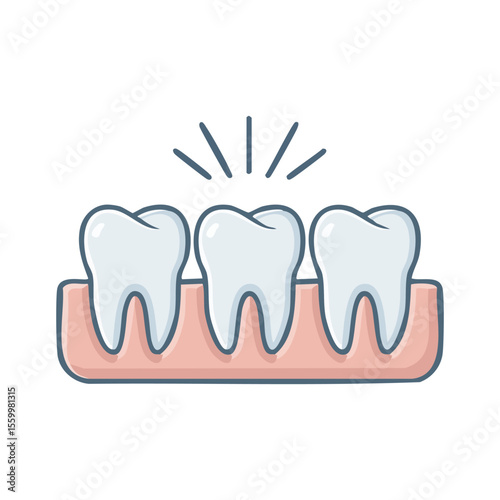 Dental implantation, tooth restoration, symbol on a white background. Vector illustration
