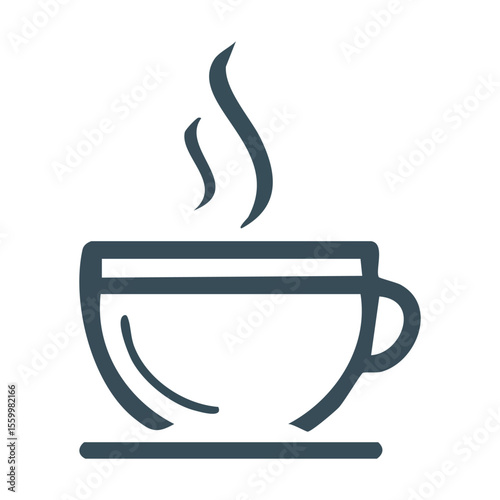 Coffee or tea cup mug evaporation vapour flat vector illustration
