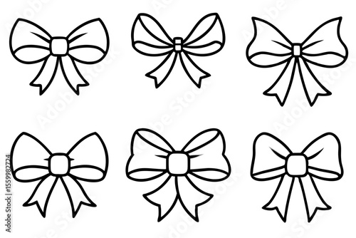 Ribbon Bow Bundle Minimalist Line Art Collection