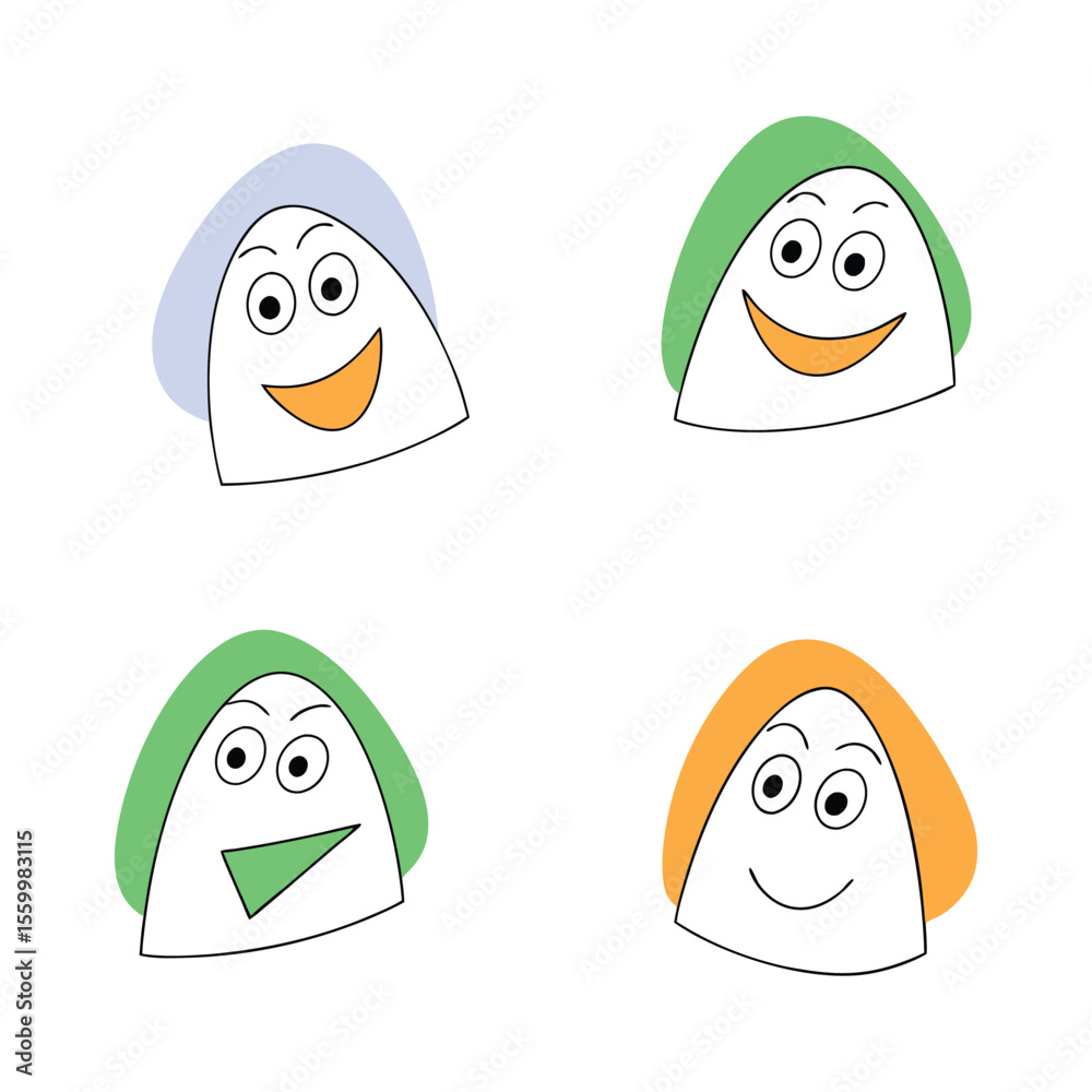 Fototapeta premium Expressive Cartoon Triangles Character Illustration