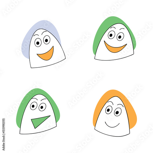 Expressive Cartoon Triangles Character Illustration