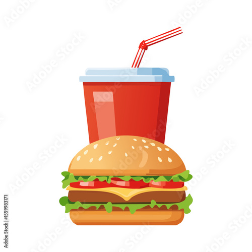 hamburger and fries