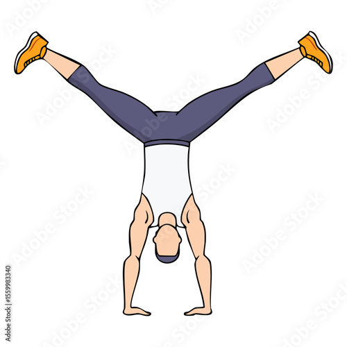 vector illustration of a man exercising