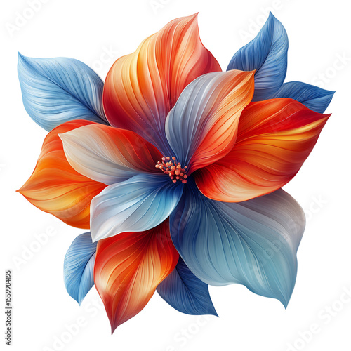 Arrangement of petals in a modern artistic style on a transparent background