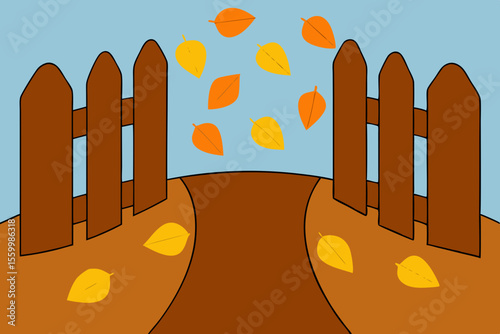country lane fallen leaves autumn nature rural
