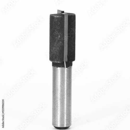 milling wood cutter on white background closeup - woodworking tool