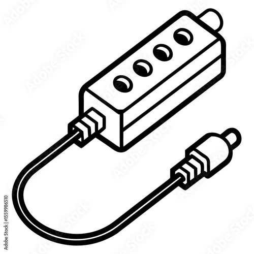 Minimal Power Strip Vector Icon