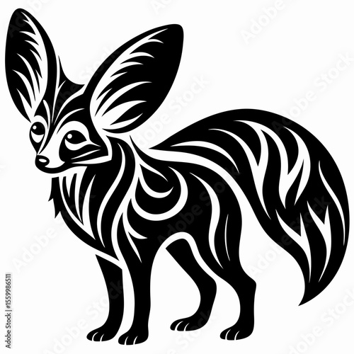 Wallpaper Mural Stylized Desert Fox Tribal Illustration Torontodigital.ca