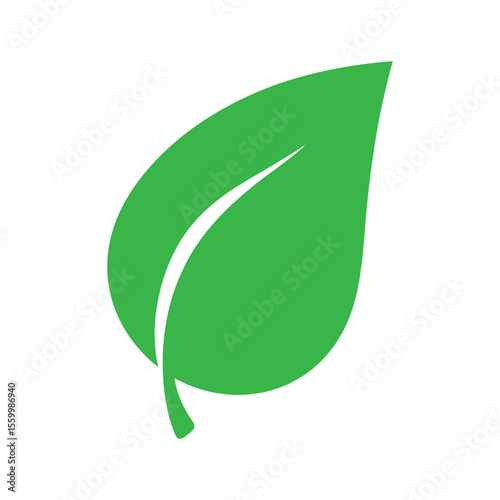 Vibrant Green Leaf Icon - Nature, Organic, and Eco-Friendly Symbol