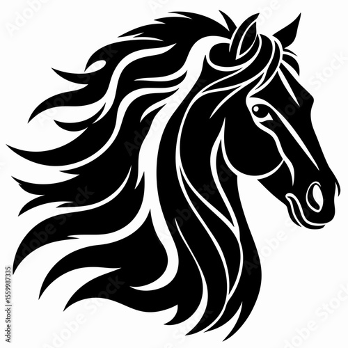 Majestic Horse Head Tribal Design