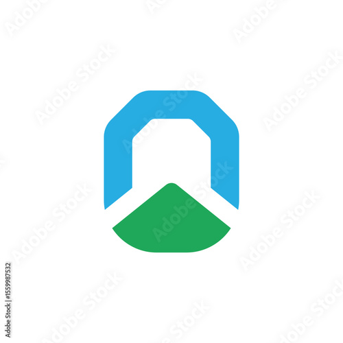Simple Modern Mountain Top and Sky Logo Design.