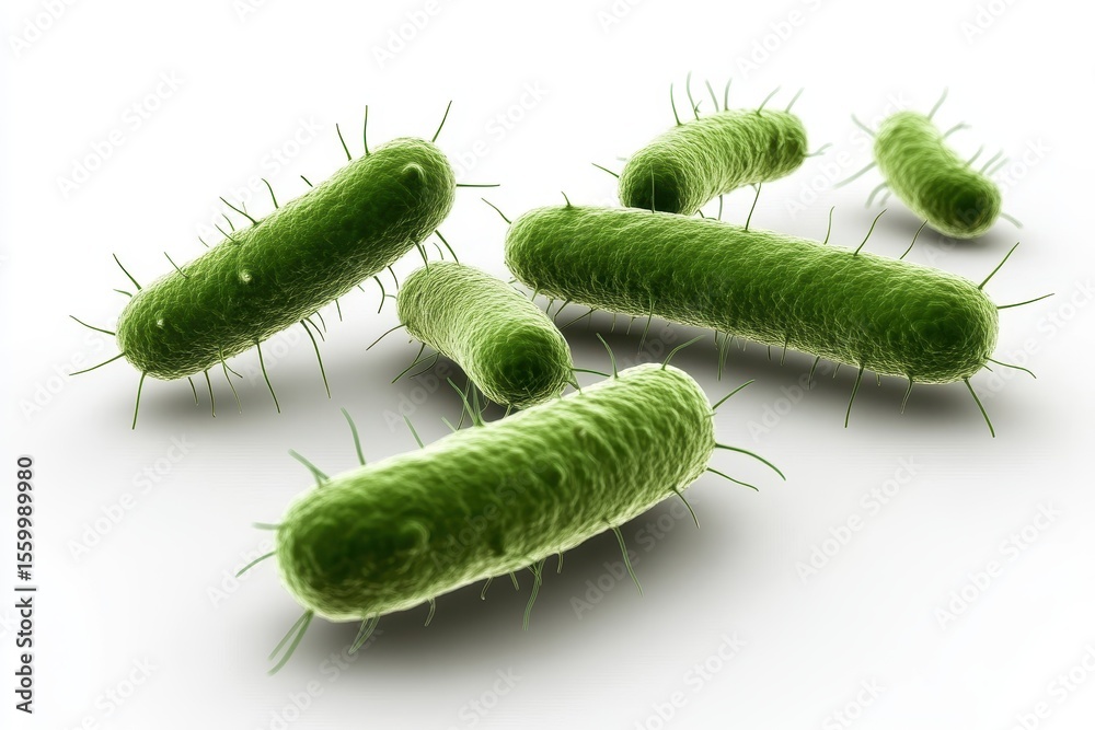 Fototapeta premium macro view of healthy gut bacteria and microbes, Macro image of healthy gut bacteria and microbes, highlighting their complex forms and interactions within the gut environment
