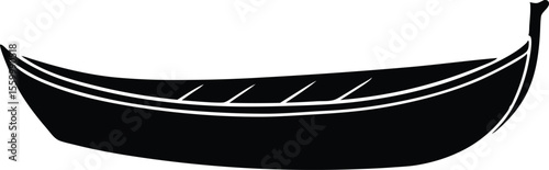 canoe boat silhouette vector
