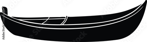 canoe boat silhouette vector
