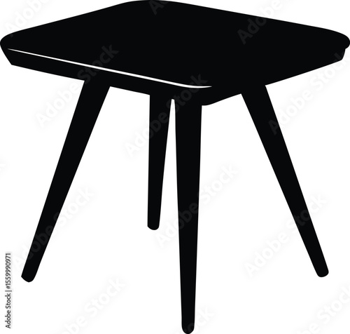 end table silhouette vector illustration