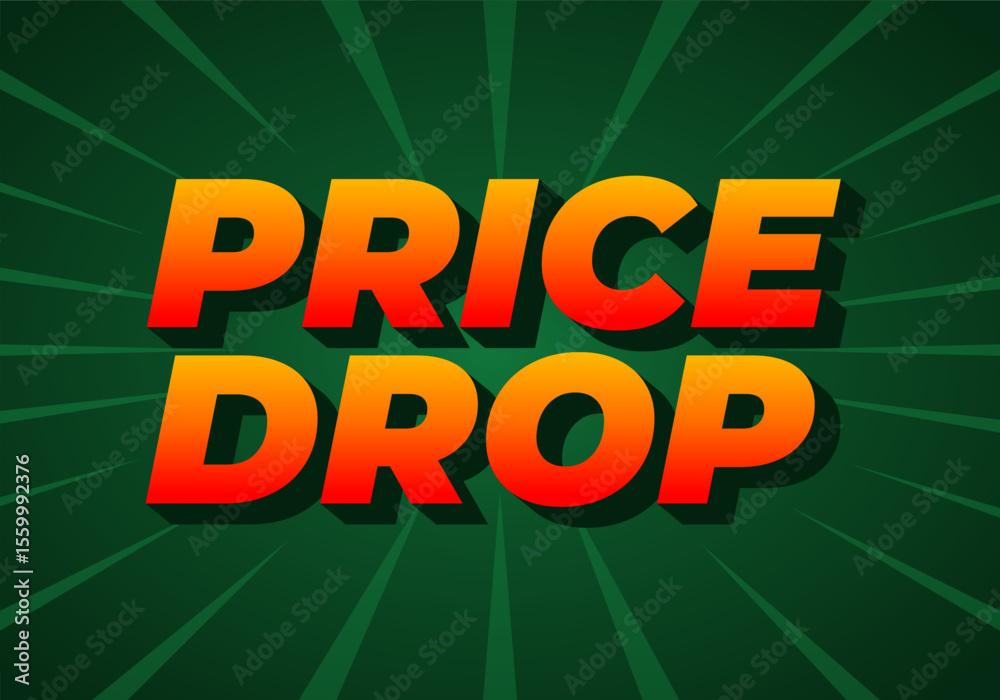 Obraz premium Bold Price Drop Announcement. green background