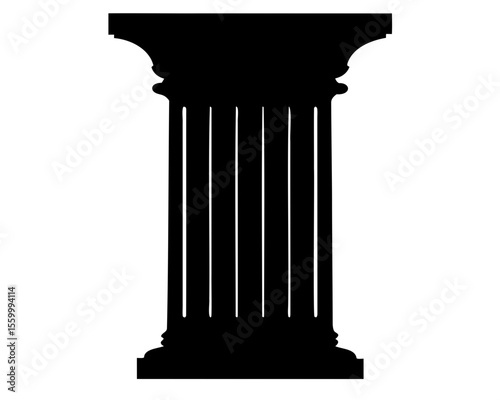 column silhouette vector art, greek column icon