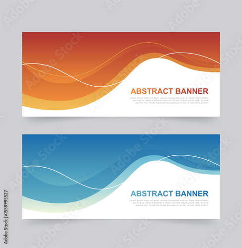 Abstract geometric minimalist advertising banner