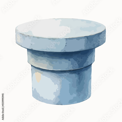 Illustration of ventilation duct cap showing air conditioning equipment. Ventilation duct cap provides an architectural element, showcasing airflow and construction materials.