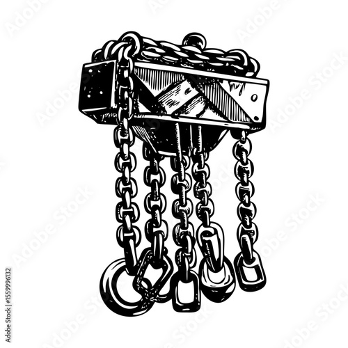 A glyph style illustration representing chain hoist