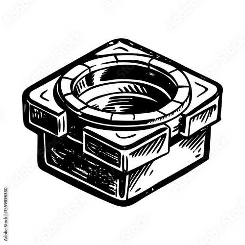 A vintage style illustration showing chimney