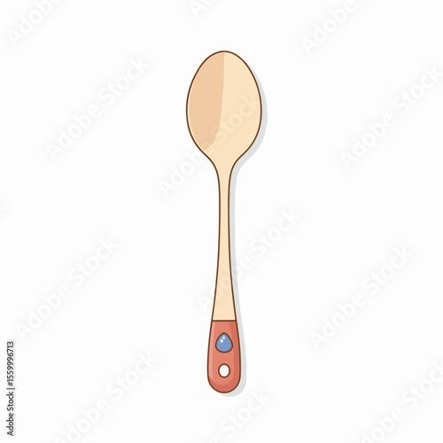Spoon with gem for product visualization and cooking, depicted with single dessert spoon. Isolated spoon with gem image accentuates elegant design.