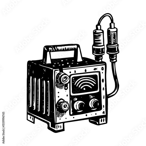 A glyph style illustration representing transformer tester