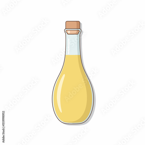 Olive oil bottle against white backdrop showcases golden liquid, captured in simple lines, evokes a sense of purity. Olive oil bottle filled with nutritious liquid symbolizes a healthy lifestyle.
