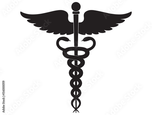  CADUCEUS SYMBOL SILHOUETTE