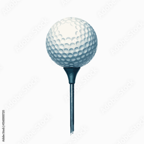Golf shoe spikes feature a textured golf ball resting on tee, ready for game. Golf shoe spikes and dimpled surface detail showcase precision and sportsmanship.