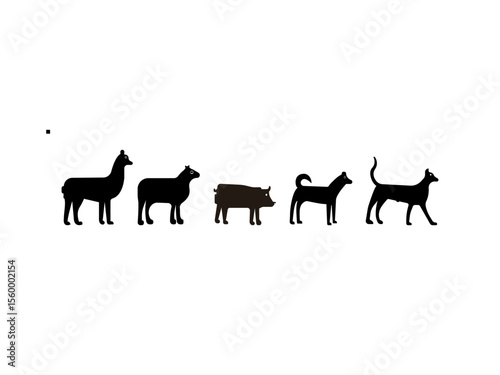 Domestic Animals Editable Line Icon Set contains such icons as Sheep, Goat, Cattle, Cow, Turkey, Horse, Chicken, Bird, Donkey, Cat, Dog and so on. Icon set of farm animals on white background