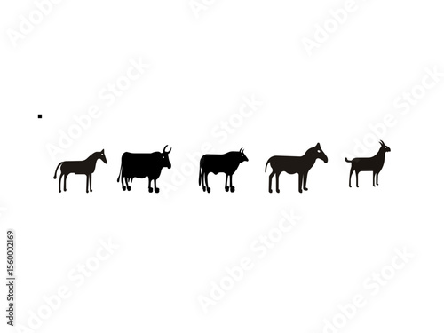 Domestic Animals Editable Line Icon Set contains such icons as Sheep, Goat, Cattle, Cow, Turkey, Horse, Chicken, Bird, Donkey, Cat, Dog and so on. Icon set of farm animals on white background