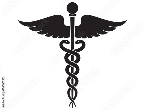  CADUCEUS SYMBOL SILHOUETTE