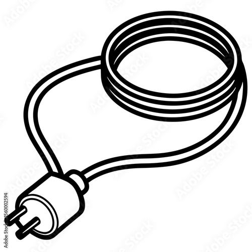 Extension Cord Icon – Minimal Line Art