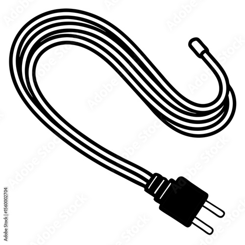 Extension Cord Icon – Minimal Line Art