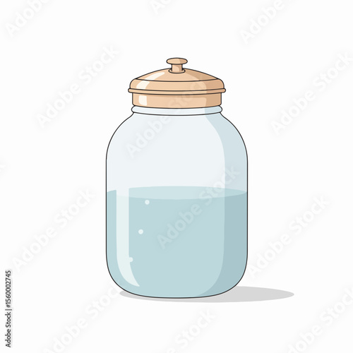 Detox water jar with lid, showing refreshing drink in glass container, illustration. Detox water jar is ideal for healthy hydration at home.